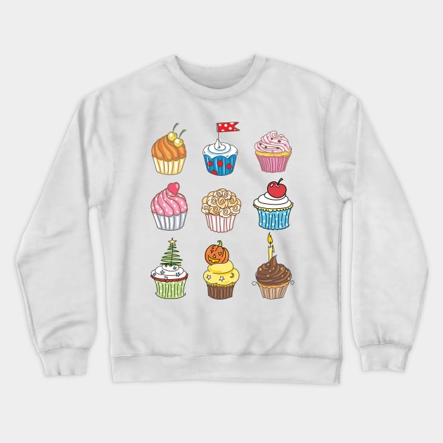 Cupcake Collection Crewneck Sweatshirt by SWON Design